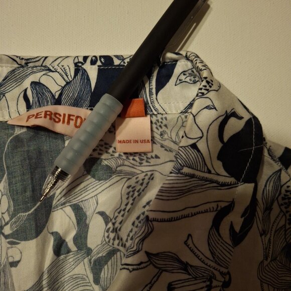 Persifor Maritime Blue Tigerlily Sunna Top Women's Size Large Long Sleeve - Picture 4 of 11